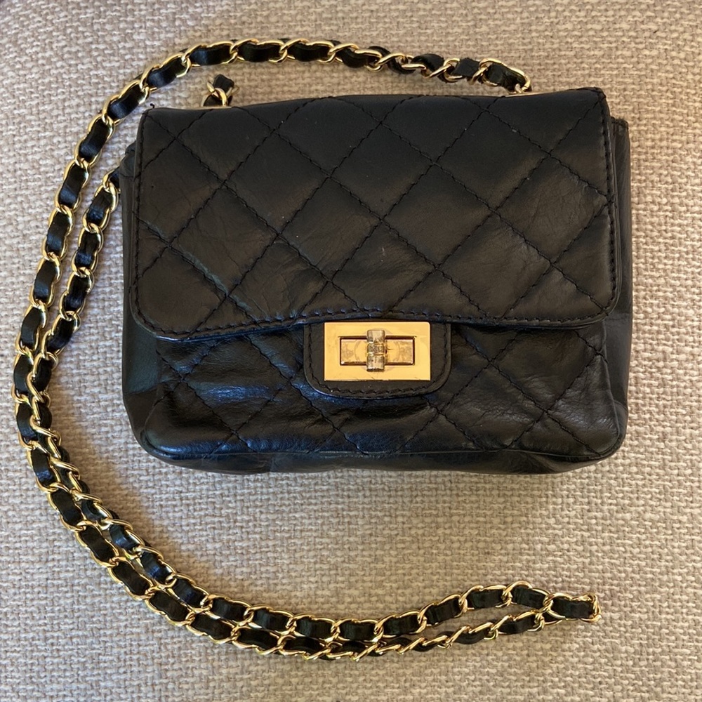 Borse In Pelle Black Italian Quilted Leather Bag /Crossbody